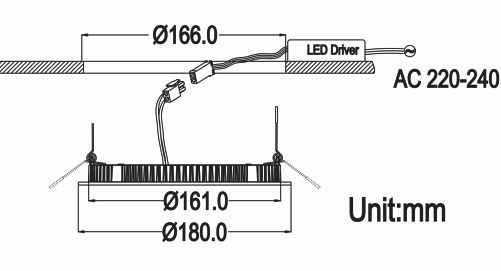 180mm CLPB round LED panel light-2